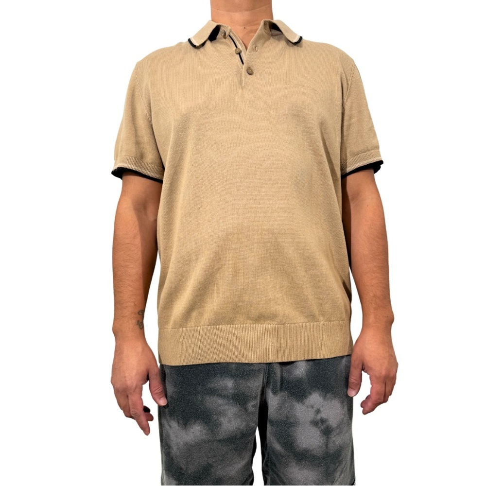 Men’s Tan Collared Polo Shirt – Classic Fit | Clean, Neutral Essential